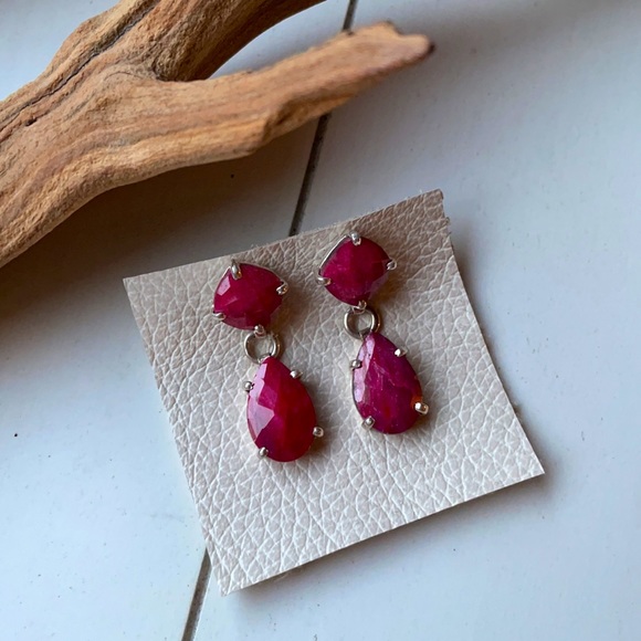 YS Gems Jewelry Ys Gems Corundum Ruby Sterling Silver Earrings